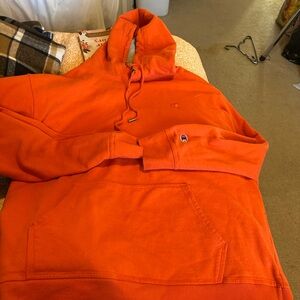 Orange champion xl hoodie waffled sides